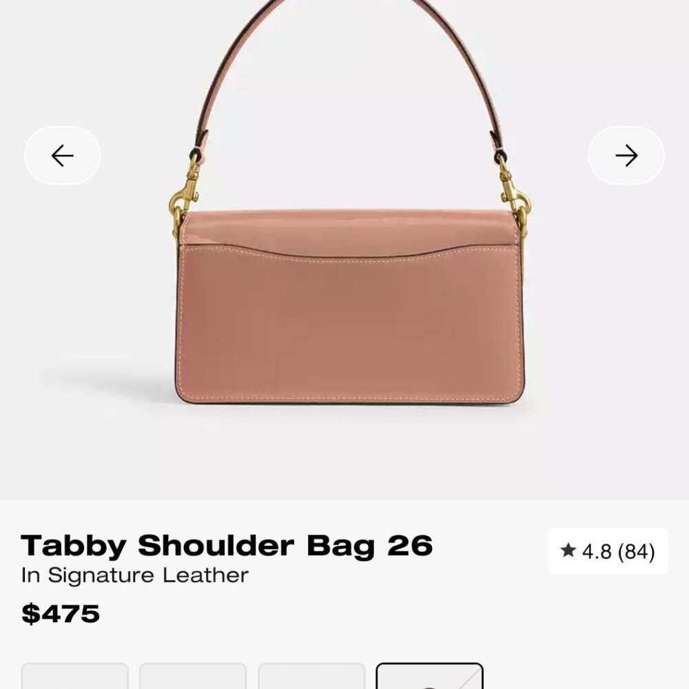 Tabby Shoulder Bag 26 In Signature Leather Brass/Cappuccino - Picture 5 of 6